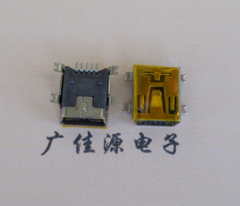 黑龙江MINI USB 5P 接口 母座 全贴带麦拉 高9.6带0.9柱子