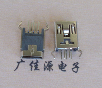 黑龙江MINI USB5p母座|B型口180度|直插弯脚
