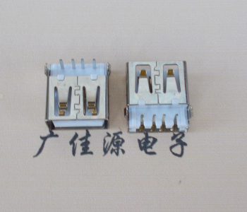 黑龙江USB母座接口 AF90度沉板1.9引脚4P插件白胶芯直边