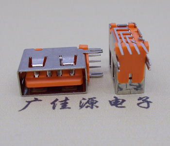 黑龙江USB 短体10.0接口 侧插4p母座 橙色胶芯鱼叉脚直边