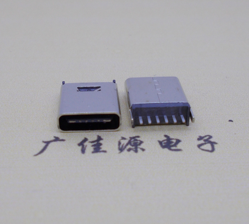黑龙江直立式插板Type-C6p母座连接器高H=10.0mm