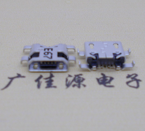 黑龙江Micro usb 反向沉板1.2mm接口四脚插直边无导位