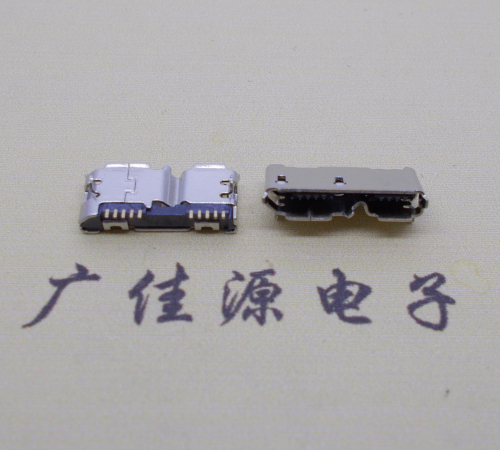 黑龙江micro usb 3.0母座双接口10pin卷边两个固定脚 